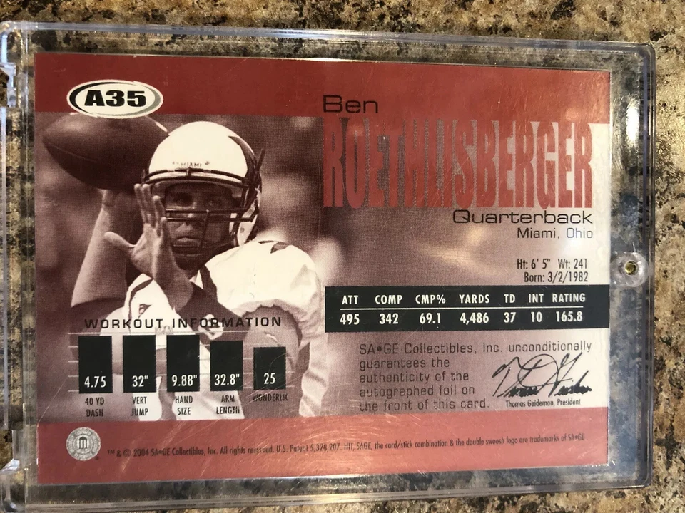2004 Ben Roethlisberger RC Sage Rookie Auto. 115/300!🔥 - Image 2 of 2
