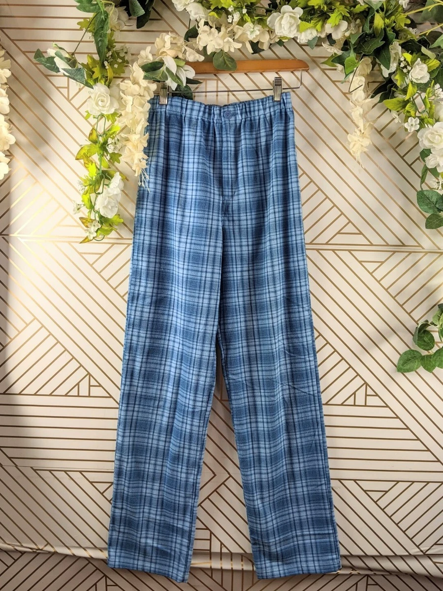 Brandy Melville Women's Blue Plaid Valentina Pants Trousers Size XS/S