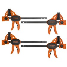Jorgensen 6" Spreader/Bar Clamp Set, 4-pack,One-Hand Light Duty E-Z Hold Clam...