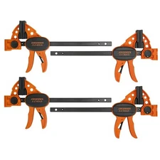 Jorgensen 6" Spreader/Bar Clamp Set, 4-pack,One-Hand Light Duty E-Z Hold Clam...