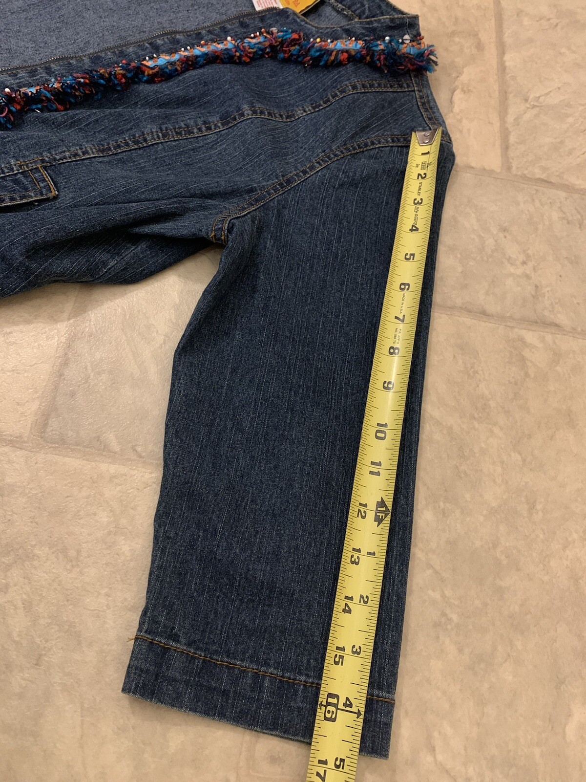 Ruby Rd Petite Blue Denim Full Zip Jacket Beaded … - image 6