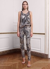 ALBERTA FERRETTI LIMITED EDITION Sequin Embellished Straight Leg Pants 38 2