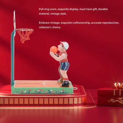 Clockwork Score Toy Basketball Spieler Spielzeug Vintage Tin Wind Up Toy Fü DB