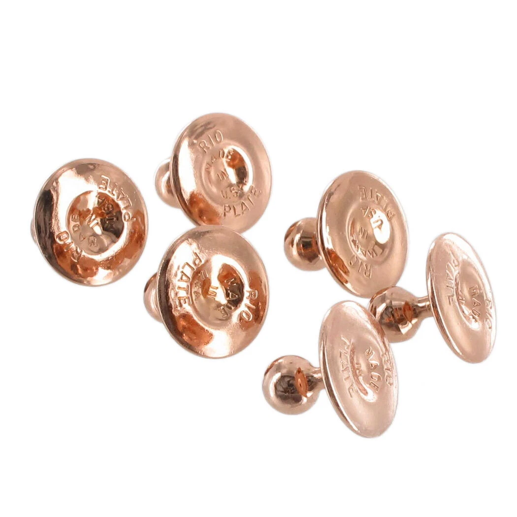 Tuxedo Studs Rose Gold Tone Collar Buttons Shirt Formal Wear