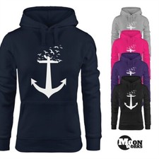 Hoodie Damen Anker Vögel Anchor Birds Sweats...