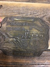 Vintage Lewis Buckles Americas Heroes New York Fire Department Brass Belt Buckle