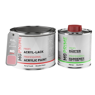 RAL 3015 Hellrosa Light pink Acryl Lack glänzend 0,75 Liter Dose inkl. Härter