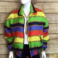 Vintage Fuda Print Bomber Jacket