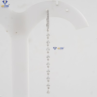 3.552 TCW  Pear & Round Cut Labgrown Diamond Earring 925 silver Labstone