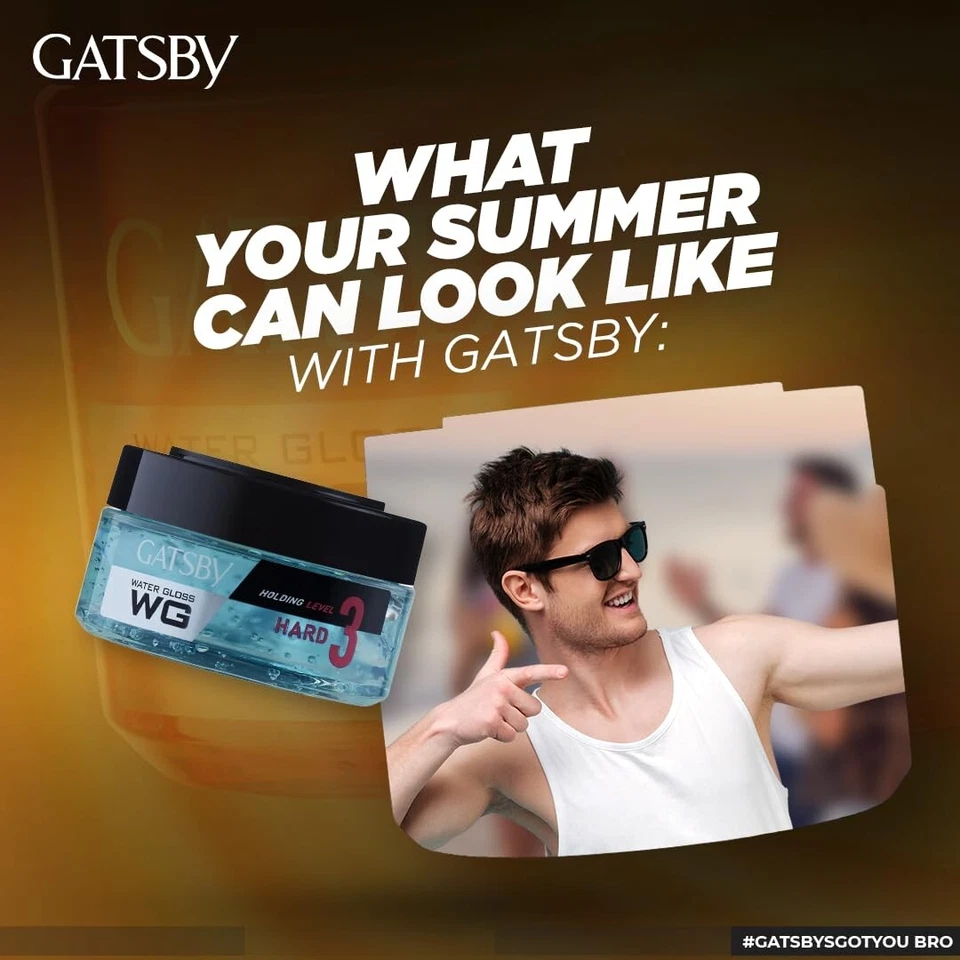 Gatsby Water Gloss - Hard, 300gm each Pack of 2 | Wet Look Hair Gel, Shine Effec - Image 3 of 4