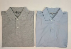 Lot 2 Uniqlo Moisture Wicking  Tech Polo Shirts Blue Gray 