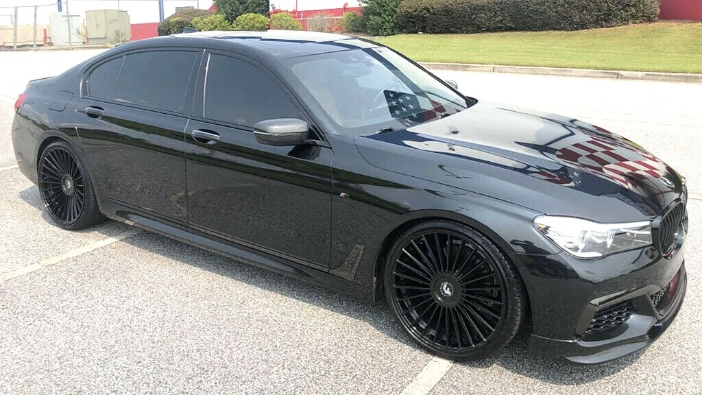 22 RF22 GLOSS BLACK CONCAVE WHEELS RIMS FOR BMW F01 F02 740 750