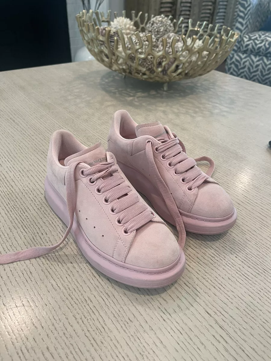 Alexander McQueen White/Pink Glitter Oversized Sneakers - Size 37 | eBay