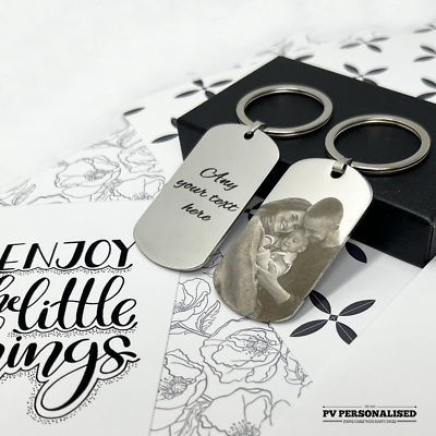 Greatest Non-Biological Dad Custom Engraved Photo Keyring - Printed - Foto 12