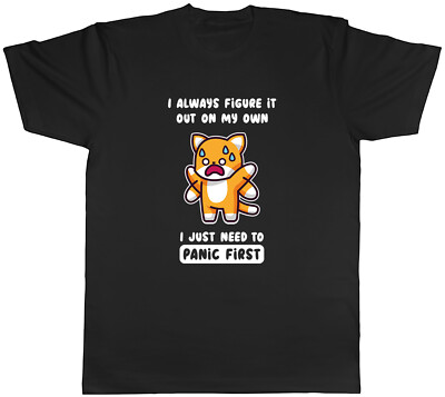 Lustiges Herren T-Shirt Fuchs I just need to Panic First Tee Geschenk
