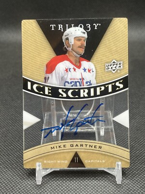 2013-14 Upper Deck Trilogy Mike Gartner Ice Scripts Auto #IS-MG ...