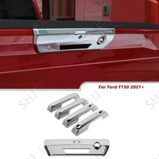 For Ford F150 21-23 Chrome Silver Exterior Door Handle/Tailgate Door Handle Trim