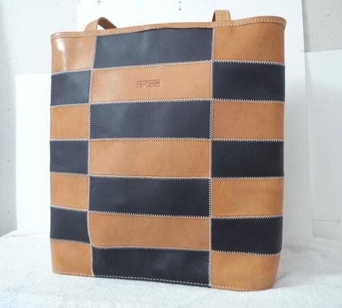 BREE Patchwork Schultertasche Tasche Handtasche Leder braun x schwarz gebraucht guter Zustand - Bild 1 von 4