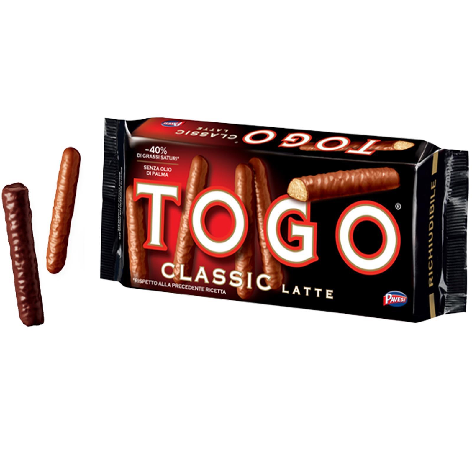 TOGO CLASSIC AL LATTE PAVESI BISCOTTI SNACK 120 GR BISCOTTO RICOPERTO CIOCCOLATO