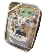 NWT STAR WARS Mandalorian Reversible Twin Microfiber Comforter Blanket Baby YODA