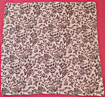 VINTAGE AUTHENTIC RUTZOU FLORAL ART BULBS WHITE GRAY COTTON 36'' SQUARE SCARF