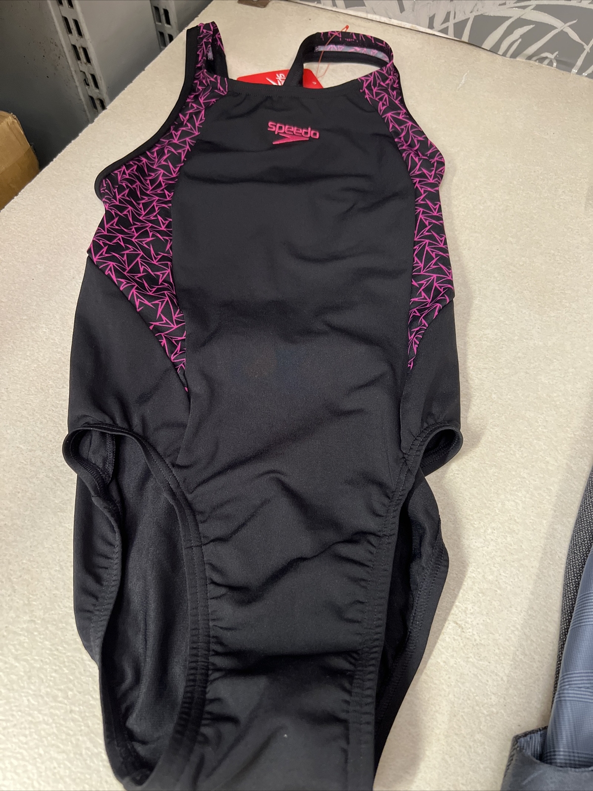 Speedo Ladies Boomstar Splice Flyback 8\30” BNWT Black/Pink