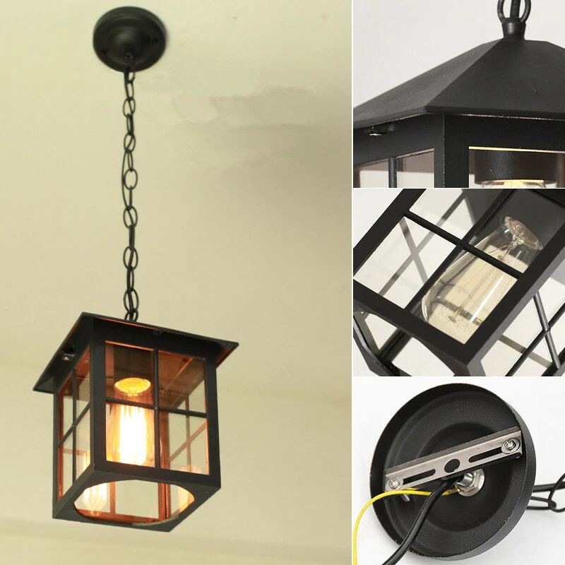 Outdoor Pendant Lights Garden Ceiling Lights Glass Pendant Lighting Balcony Lamp - Image 3 of 4