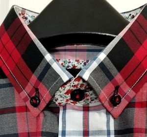 red and black plaid dress shirt