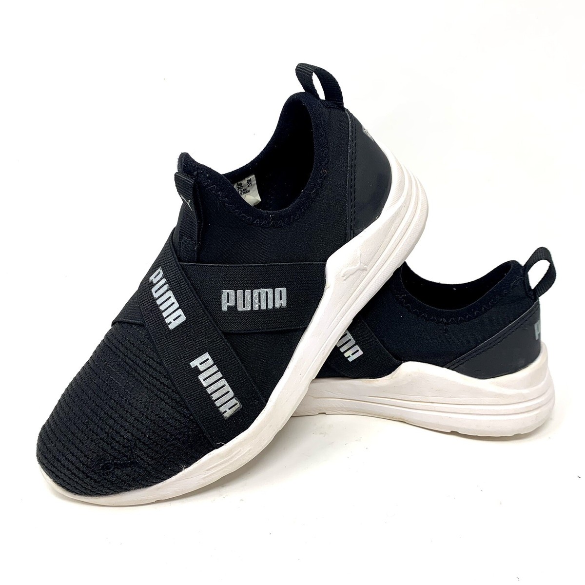 Mens Shoes Puma Strider V1 Black Running Shoes Puma Unisex Black Mesh Strider  V1 Slip-On
