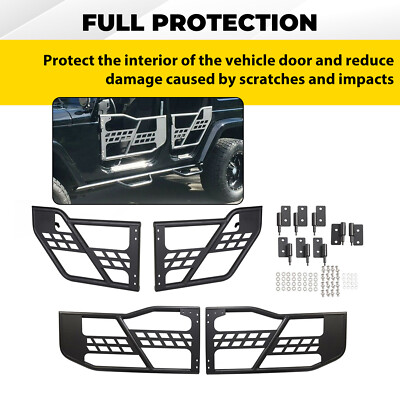 For Jeep Wrangler JK 07-18 4DR Textured Tube Safari Tubular Doors