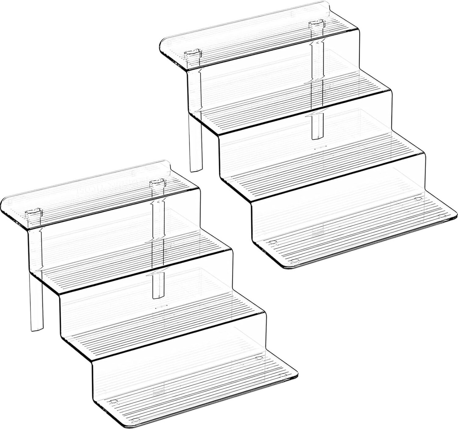 3 Tiered Acrylic Display Risers,4MM Thick and Durable,2.75 