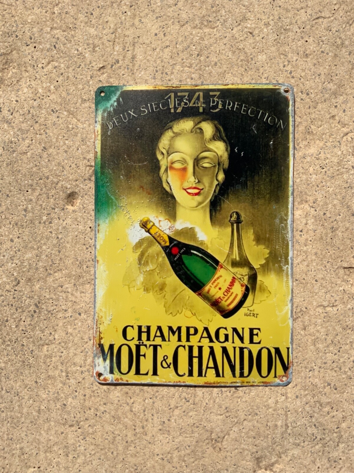 Moët & Chandon Champagne Metal Plaque, Vintage 20x30