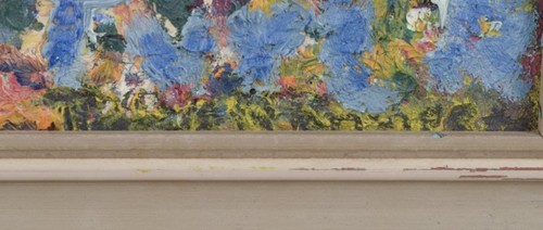 Unknown artist. Oil on board. Pointillistic landscape. 1960s - Picture 8 of 9