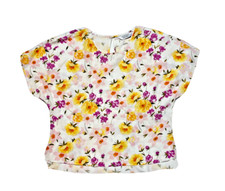 Other Stories Floral Blouse Size 6 Small Yellow Pink Purple Top Spring Flowers