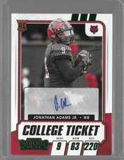 2021 Contenders Draft Picks College Campus Ticket /49 Jonathan Adams Jr Auto