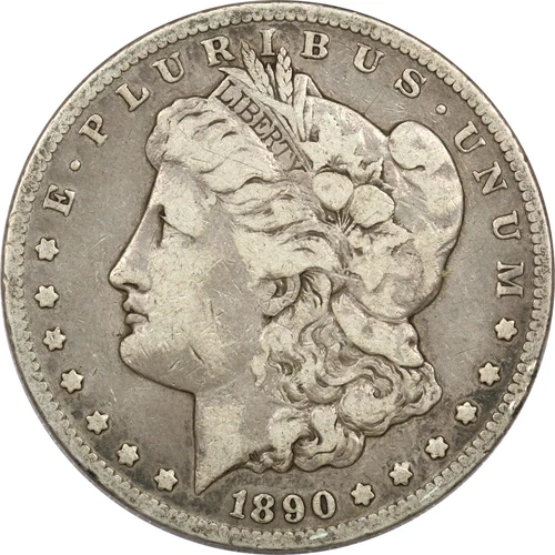 1890-CC Morgan Silver Dollar $1, Very Fine VF