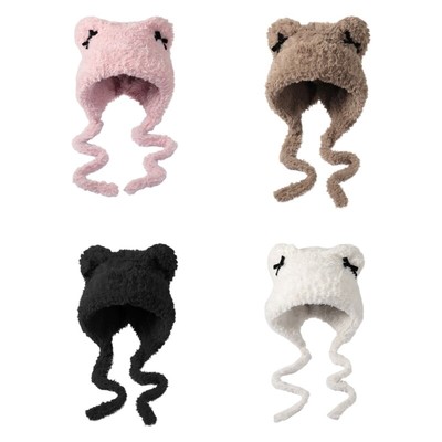 Furry Kitten Hat with Ear Oversized Headgear Hat for Winter Outdoor Activity