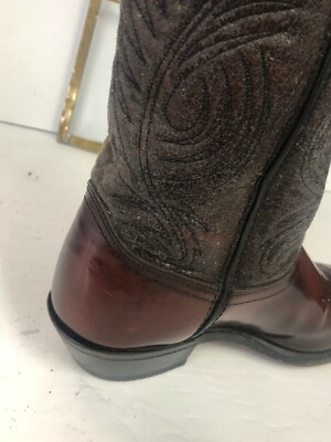 Laredo Burgundy Western Cowboy Boots Pointed Toe Men display picture 2