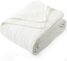 100 Cotton Muslin Throw Blanket 50" X 70" Throw XL Size  4-Layers Summer Gauze T