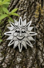 Smiling Sun Pewter belt buckle.Made in the USA