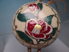 Shiro Satsuma Bolo Tie Gold Camellia Murata Shiho Japanese Art Signed