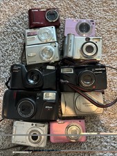 Lot of 11 Untested Digital/film cameras - For Parts/Repair - Nikon, Sony, Canon,