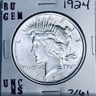 1924 P BU GEM PEACE SILVER DOLLAR UNC MS+++ U.S. MINT RARE COIN 7161