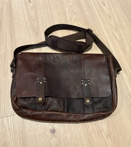 Buffalo Jackson Messanger Bag Brown Leather Crossbody Briefcase Laptop Messenger