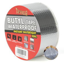 TAPEBEAR Butyl Tape Waterproof Sealing 2inch x16.4feet, Sliver