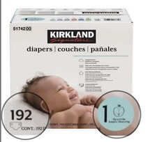 Kirkland Signature Diapers Size 1/192 Count Unisex White 0.23 per diaper