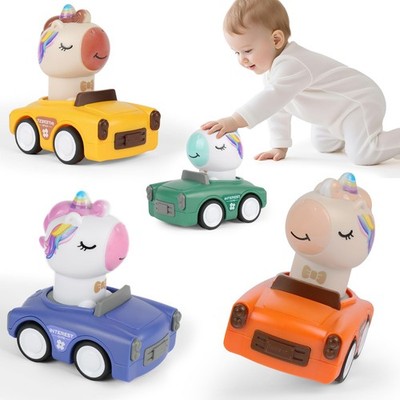 Press to Go Car Toys for Toddlers 1-3, Animal Baby Cars, Push Go Friction Ine...