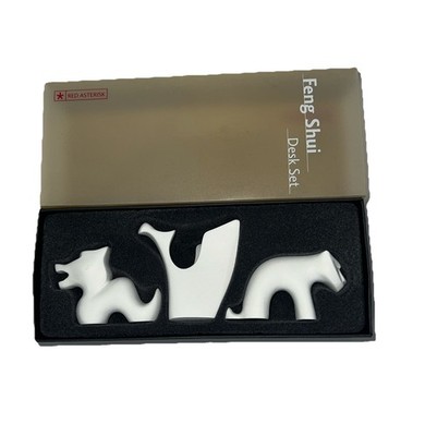Red Asterisk Feng Shui Dragon Phoenix Tiger Mini Figurine Desk Set 2005