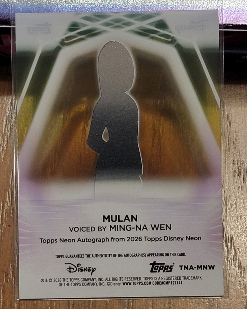 2026 Topps Disney Neon Mulan Ming-Na Wen Autograph 9/50 TNA-MNW