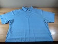 FG Tech Polo Shirt Mens XL Blue Striped Golf USA Made
